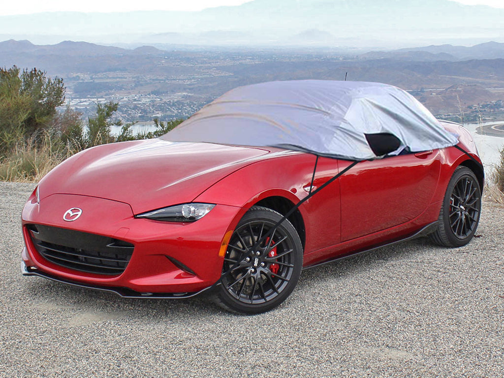 420D Half Car Cover for Mazda MX5 MK4 2014-2023, Waterproof Oxford Soft Top Roof Protector All Weather Half Cover 420D Half Car Cover for Mazda MX5 MK4 2014-2023, Waterproof Oxford Soft Top Roof Protector All Weather Half Cover